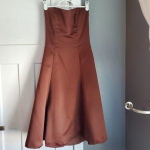Strapless brown dress